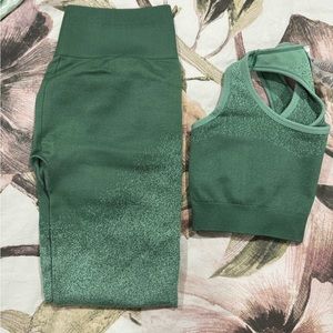 Green ombre gymshark workout set